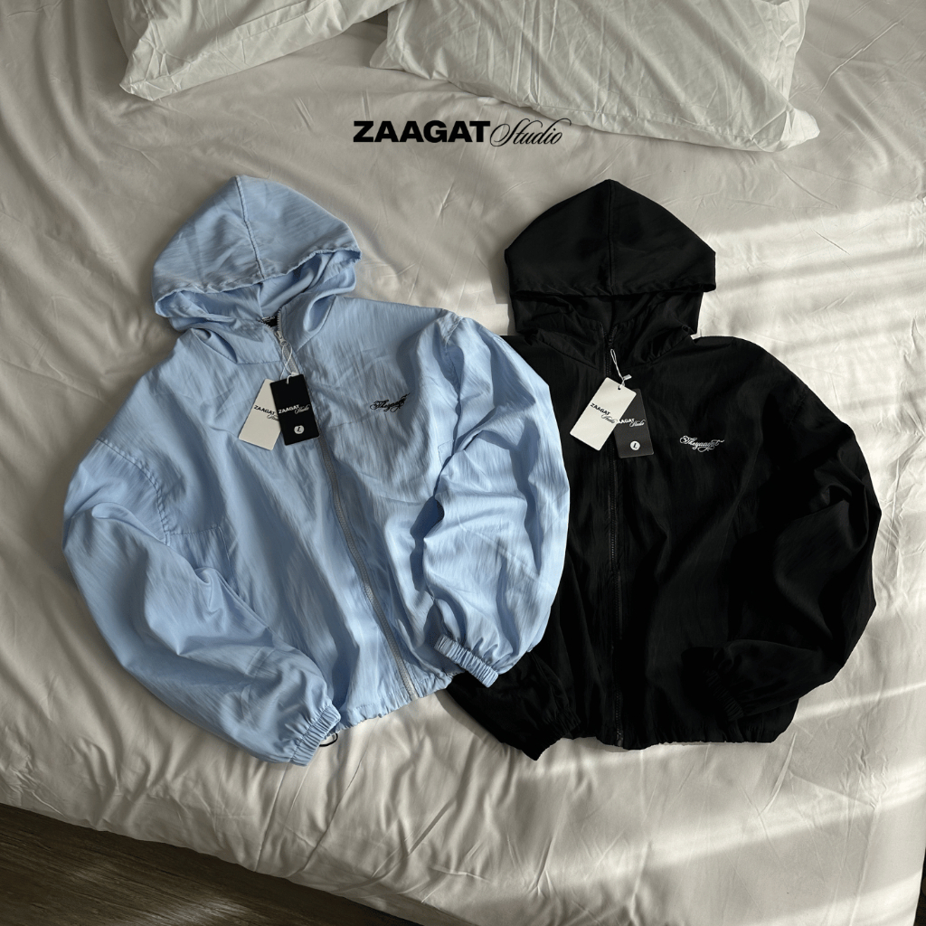 Áo khoác gió có mũ áo khoác gió nam nữ chất liệu gió nhăn form rộng-HOODED WINDBREAKED
