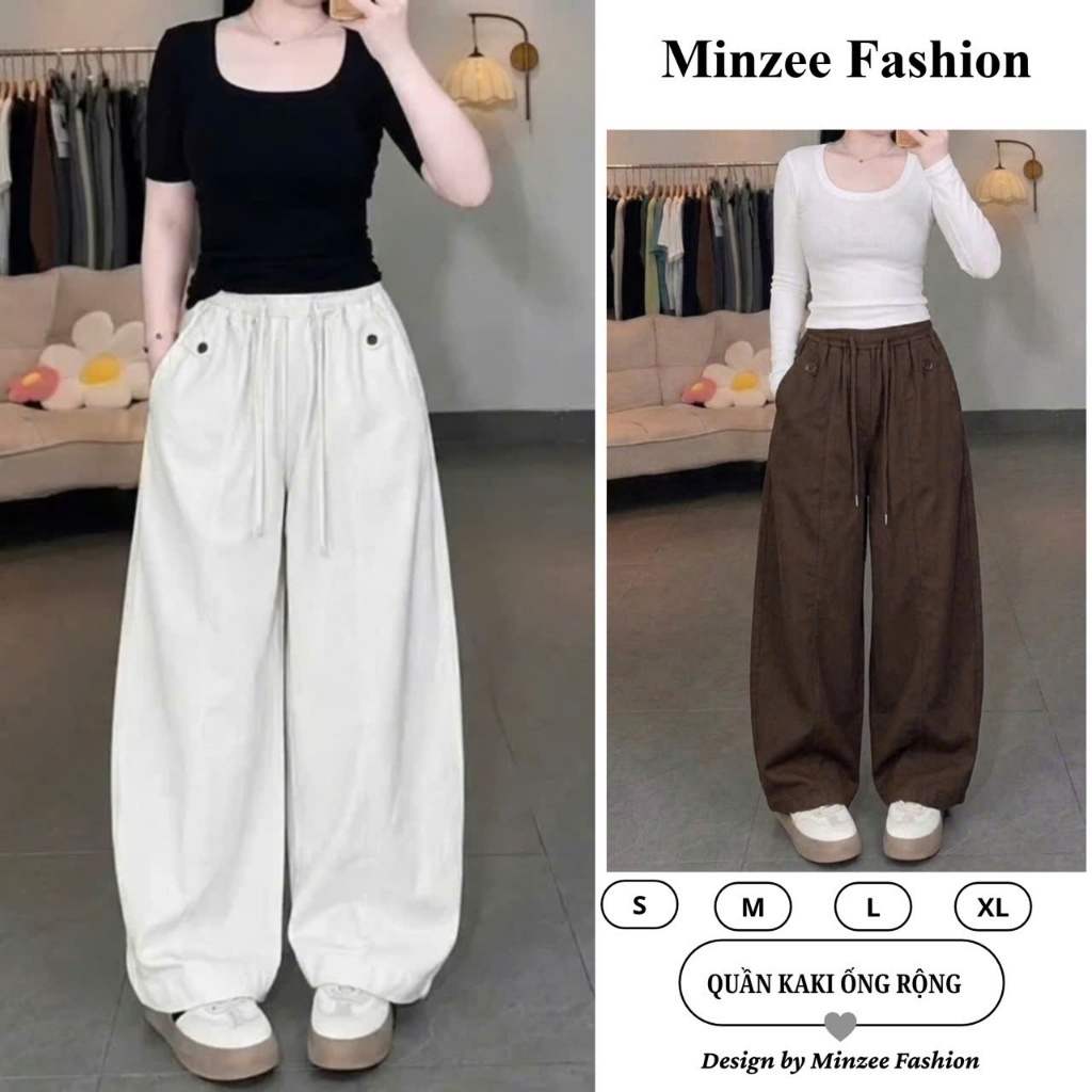 Quần Kaki Nhật Ống Rộng Cạp Chun Co Dãn Dễ Mặc Form Xinh MA392 | Shopee ...