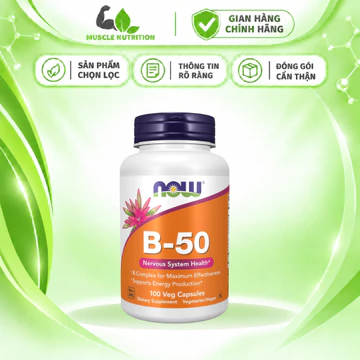 NOW Foods Vitamin B-50 – Vitamin B Complex Hỗ Trợ Chuyển Hóa Năng Lượng & Sức Khỏe Hệ Thần Kinh