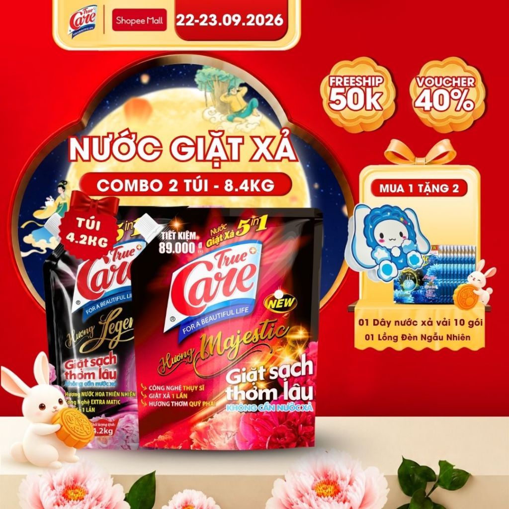 Combo 2 Túi 4.2Kg Nước Giặt Xả True Care 5in1 (Tổng 8.4kg/2Túi)
