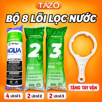 Bộ Lõi Lọc Nước Aqua Kangaroo - Lõi Lọc Thô 1 2 3 Lọc Nước Sinh Hoạt, Nước Uống Trực Tiếp - TAZO