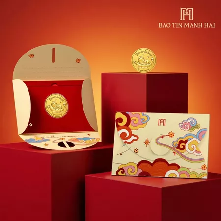 Đồng vàng 24K Phúc bảo đầu đời - Em bé mơ 0.1 chỉ Bảo Tín Mạnh Hải
