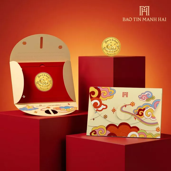 Đồng vàng 24K Phúc bảo đầu đời - Em bé mơ 0.1 chỉ Bảo Tín Mạnh Hải