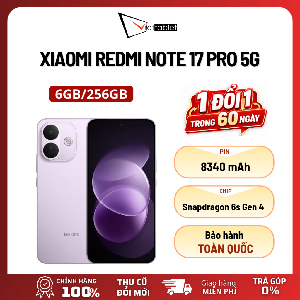 Điện thoại Xiaomi Redmi Note 17 Pro 5G (6GB - 256GB) - Hàng Chính Hãng | BigBuy360 - bigbuy360.vn