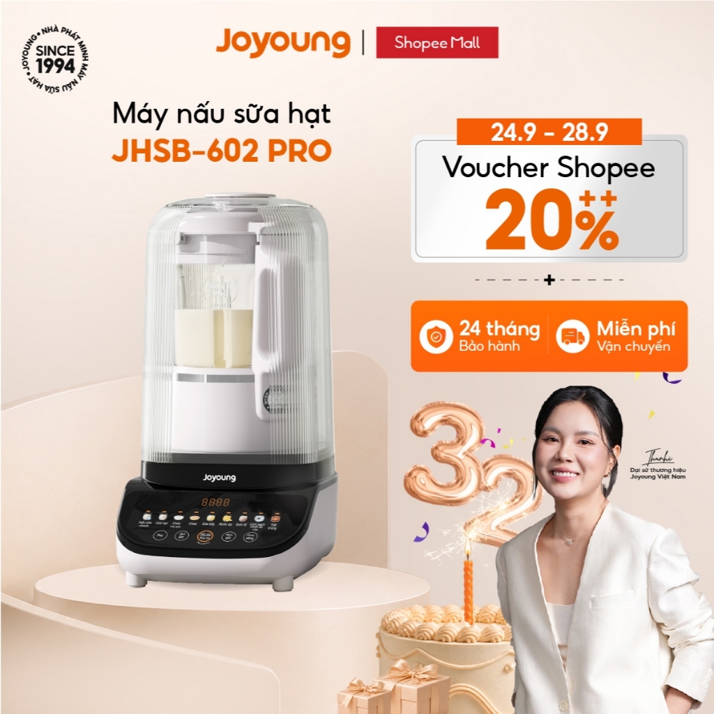 Máy nấu sữa hạt đa năng Joyoung JHSB-602 Pro | Công suất 1000W | Dung tích 1.5L