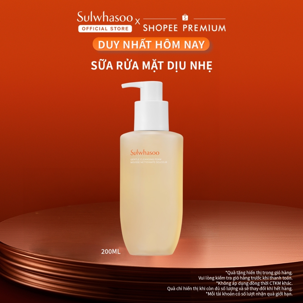 Sữa Rửa Mặt Tạo Bọt Dưỡng Ẩm Làm Sạch Dịu Nhẹ Sulwhasoo Gentle Cleansing Foam 200ml