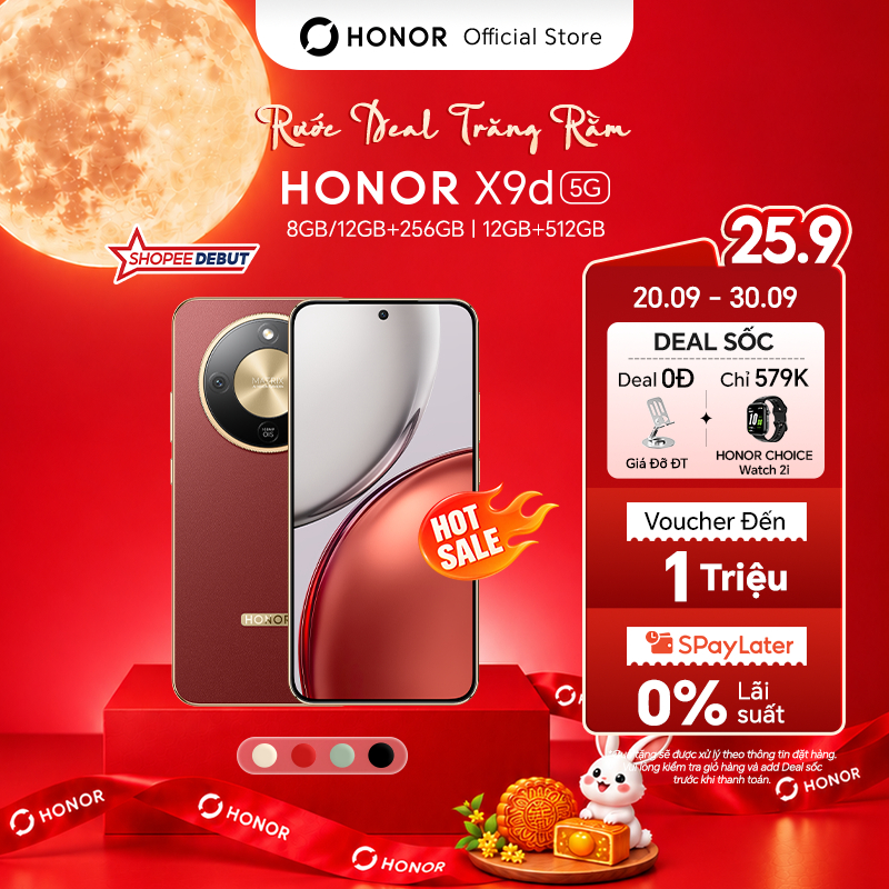 [ƯU ĐÃI ĐỘC QUYỀN] Điện Thoại HONOR X9d 5G 8GB/12GB + 256GB/512GB | Pin 8300mAh | Camera AI OIS 108 MP| BH 24 Tháng