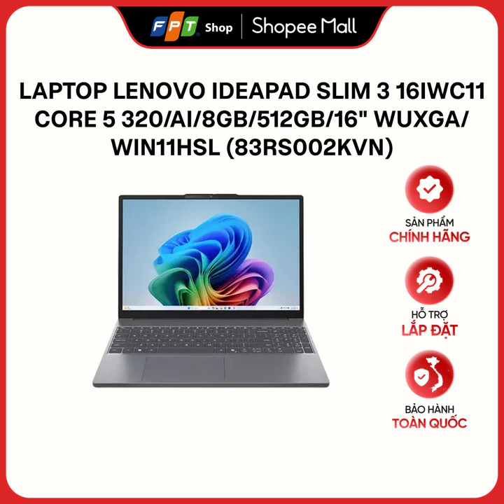 Laptop Lenovo IdeaPad Slim 3 16IWC11 Core 5 320/AI/8GB/512GB/16" WUXGA/Win11HSL (83RS002KVN)