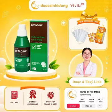 [HOẢ TỐC HCM] Nước Súc Miệng Họng BETADINE Gargle & Mouth wash 125ml Làm Giảm Đau Họng 125ML