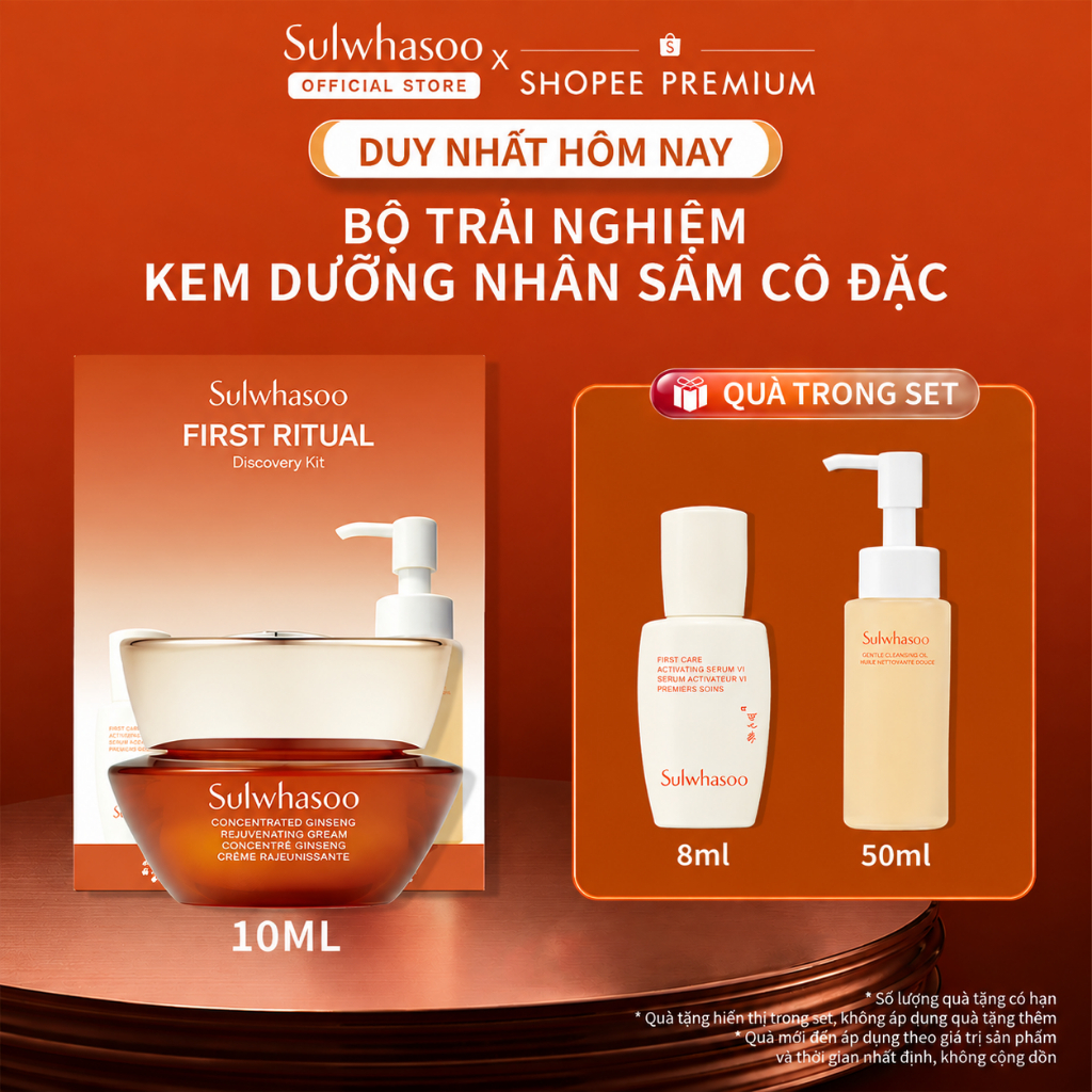 [ĐỘC QUYỀN SHOPEE] Bộ Kem Dưỡng Nhân Sâm Cô Đặc Dưỡng Da Săn Chắc 10ml - Sulwhasoo CGR Cream 10ml