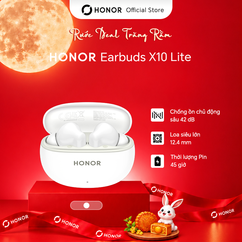 Tai Nghe Honor Earbuds X10 Lite | Khử Tiếng Ồn Chủ Động | Thời Lượng Pin Lên Đến 45H | Bluetooth 5.4 | Bảo Hành 12 Tháng | BigBuy360 - bigbuy360.vn