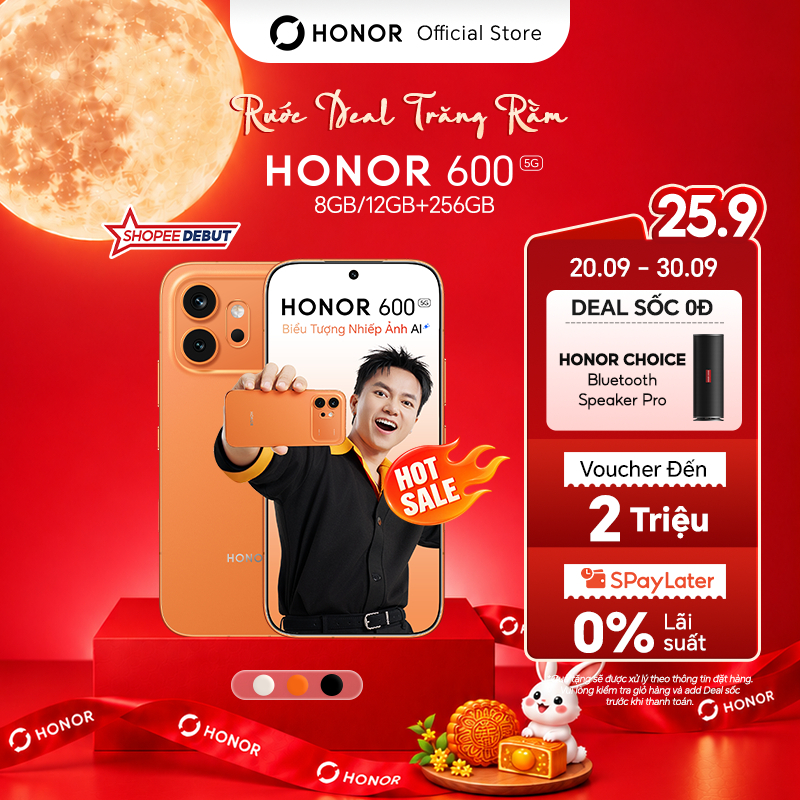 [ƯU ĐÃI MỞ BÁN] Điện Thoại HONOR 600 5G 8/12GB + 256GB | Chip Snapdragon 7 Gen 4 | AI Camera 200MP | BH 24 Tháng