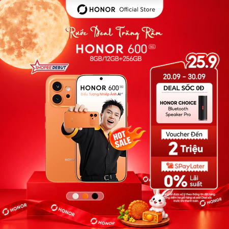 [ƯU ĐÃI MỞ BÁN] Điện Thoại HONOR 600 5G 8/12GB + 256GB | Chip Snapdragon 7 Gen 4 | AI Camera 200MP | BH 24 Tháng