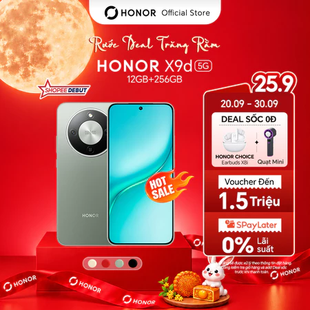 [ƯU ĐÃI ĐỘC QUYỀN] Điện Thoại HONOR X9d 5G 12GB + 256GB | Pin 8300mAh | Camera AI OIS 108 MP| BH 24 Tháng
