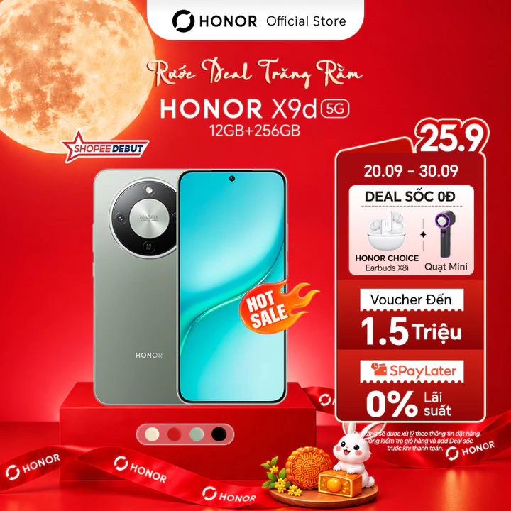 [ƯU ĐÃI ĐỘC QUYỀN] Điện Thoại HONOR X9d 5G 12GB + 256GB | Pin 8300mAh | Camera AI OIS 108 MP| BH 24 Tháng