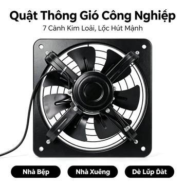 Quạt hút bếp (kim loại) Quạt thông gió công nghiệp/Làm mát & loại bỏ khói/Hút mạnh/Dây nguồn 2m