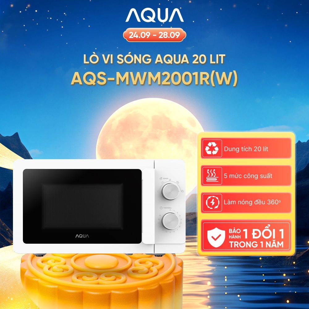 [SẢN PHẨM MỚI] Lò vi sóng cơ AQUA AQS-MWM2001R(W) - Bảo hành 1 đổi 1 trong 1 năm