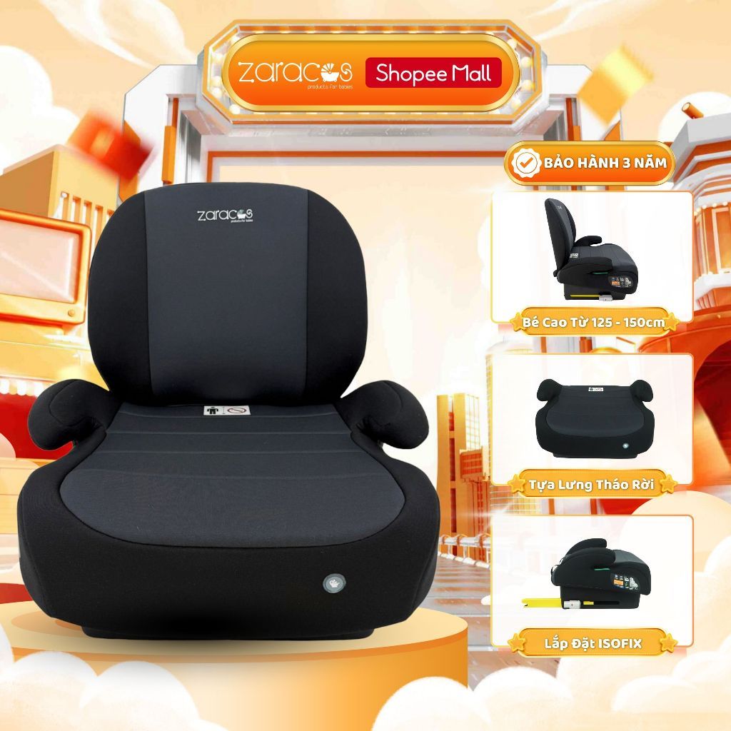 Ghế Ngồi Ôtô Booster Zaracos Simon 1068 I-Size Cho Bé Từ 5 Tuổi Cao Cấp Chính Hãng Bảo Hành 3 Năm