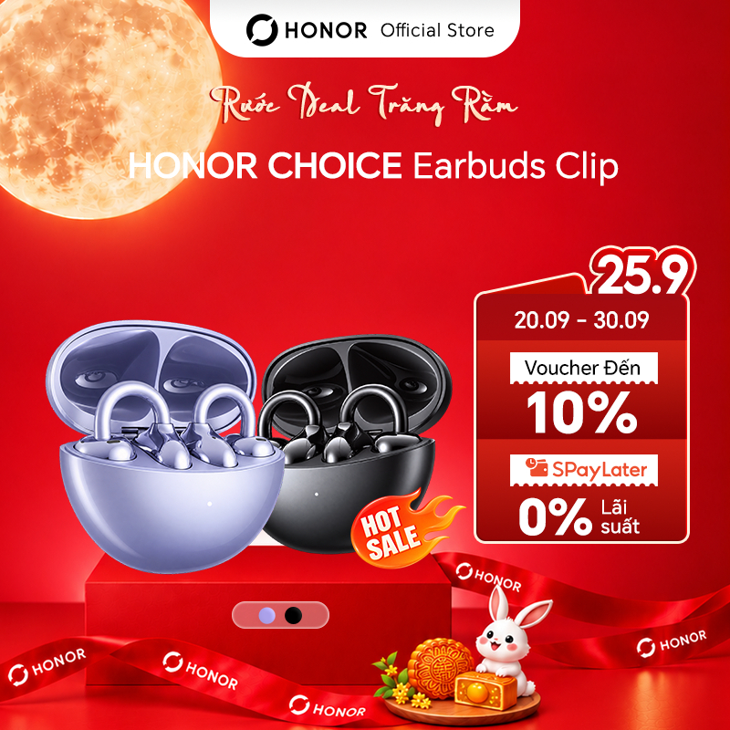 Tai Nghe Bluetooth HONOR CHOICE Earbuds Clip | Chống Bụi & Nước IP54| Cấu Trúc Vòm Cầu Titan | Thời Lượng Pin 36H