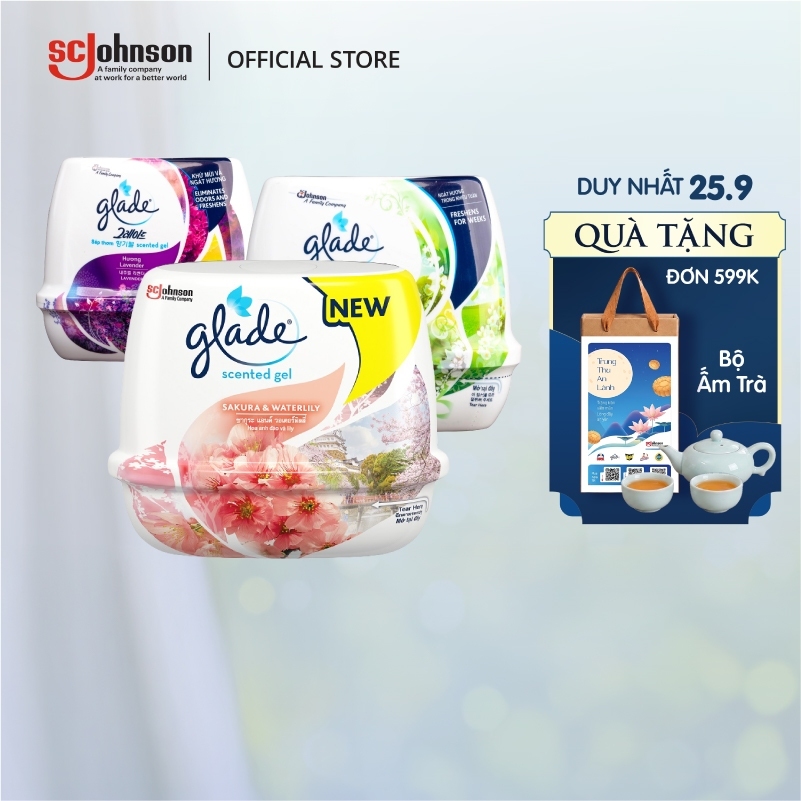 GLADE Combo 4 Sáp Thơm Khử Mùi Lưu Hương Bền Lâu 180g x4