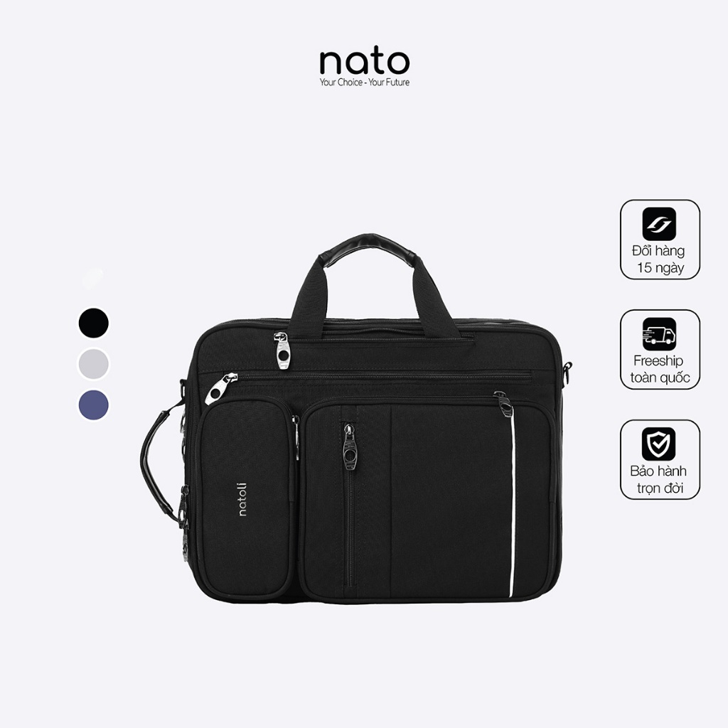 Cặp sách nam nữ Natoli nhiều ngăn, chống nước cấp 2 cấp 3 đi học Balo Đa năng - Classic Multifunctional Backpack B17