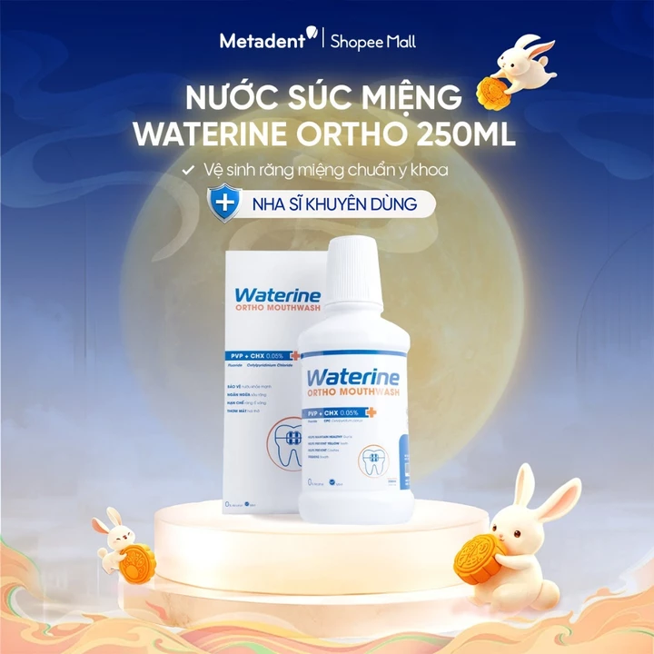 Nước Súc Miệng 250ml Waterine Cho Người Niềng Răng, Được Nha Sĩ Khuyên Dùng – Ngừa mảng bám, ngừa hôi miệng và sâu răng