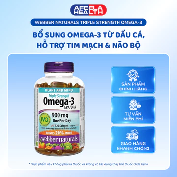 Webber Naturals Omega-3 Triple Strength 900mg – Dầu cá bổ sung Omega-3 EPA DHA
