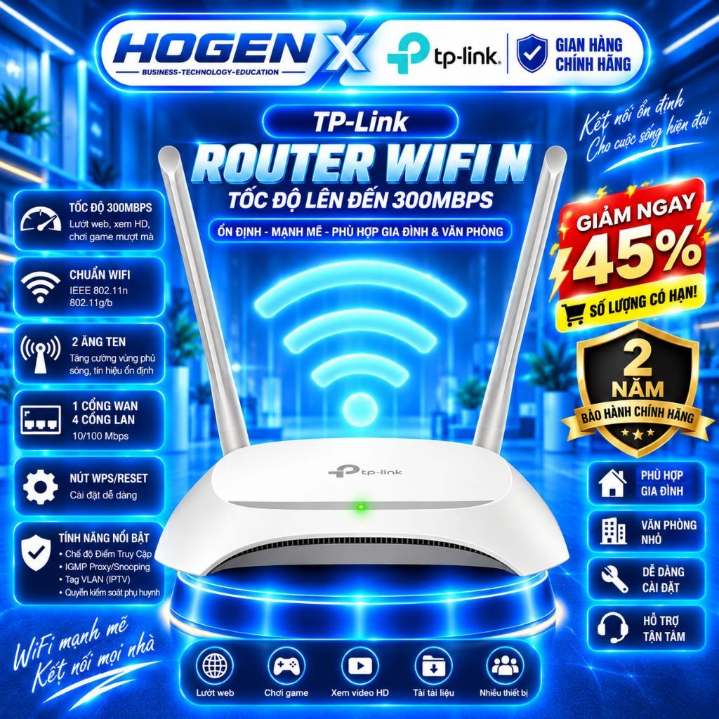 [TP-Link] Bộ Phát Wifi TL-WR820N/ WR840N/ WR841N Chuẩn N 300Mbps - Phủ Sóng Rộng, Truy Cập Nhanh