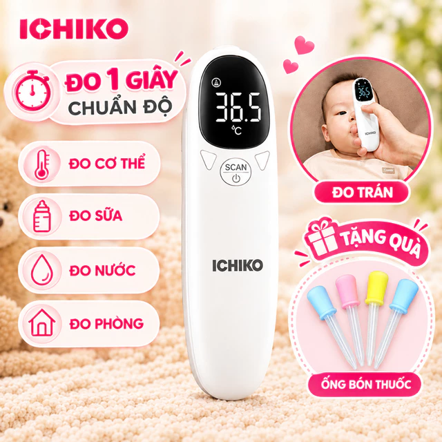 Nhiệt Kế Điện Tử ICHIKO ( Đo trán, đo tai, đo sữa cho bé )