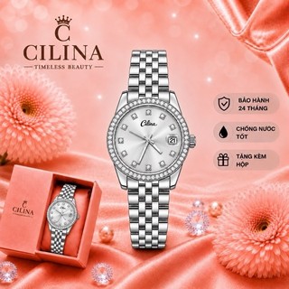 Đồng hồ nữ B304 CILINA Timeless Beauty dây kim loại mặt đính đá chống nước kèm hộp
