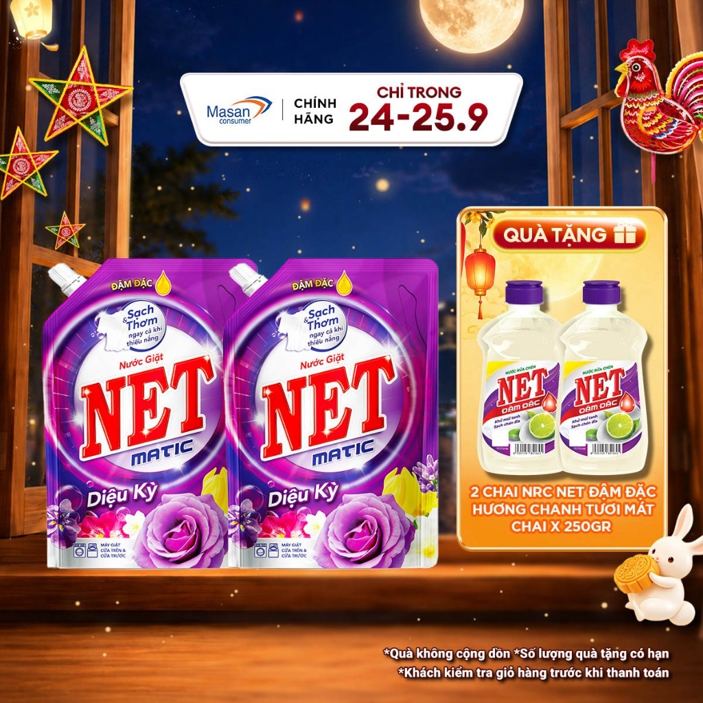 Combo 2 Nước giặt NET Matic túi x 3kg