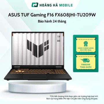 Laptop ASUS TUF Gaming F16 FX608JHI-TU209W (Core i7 14650HX/RTX 5050 8GB/16GB DDR5/512SG SSD/16"FHD+ 144Hz/Win 11/Xám)
