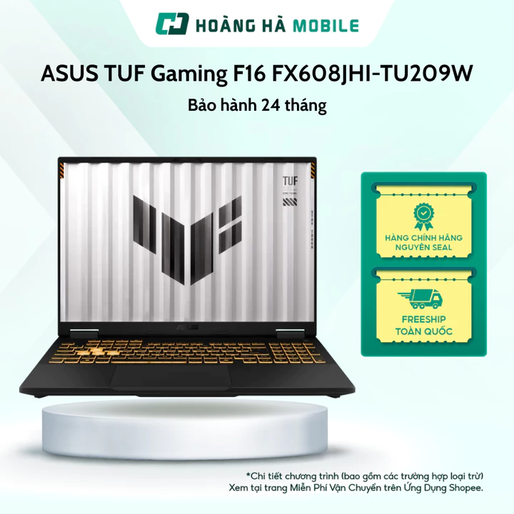 Laptop ASUS TUF Gaming F16 FX608JHI-TU209W (Core i7 14650HX/RTX 5050 8GB/16GB DDR5/512SG SSD/16"FHD+ 144Hz/Win 11/Xám)