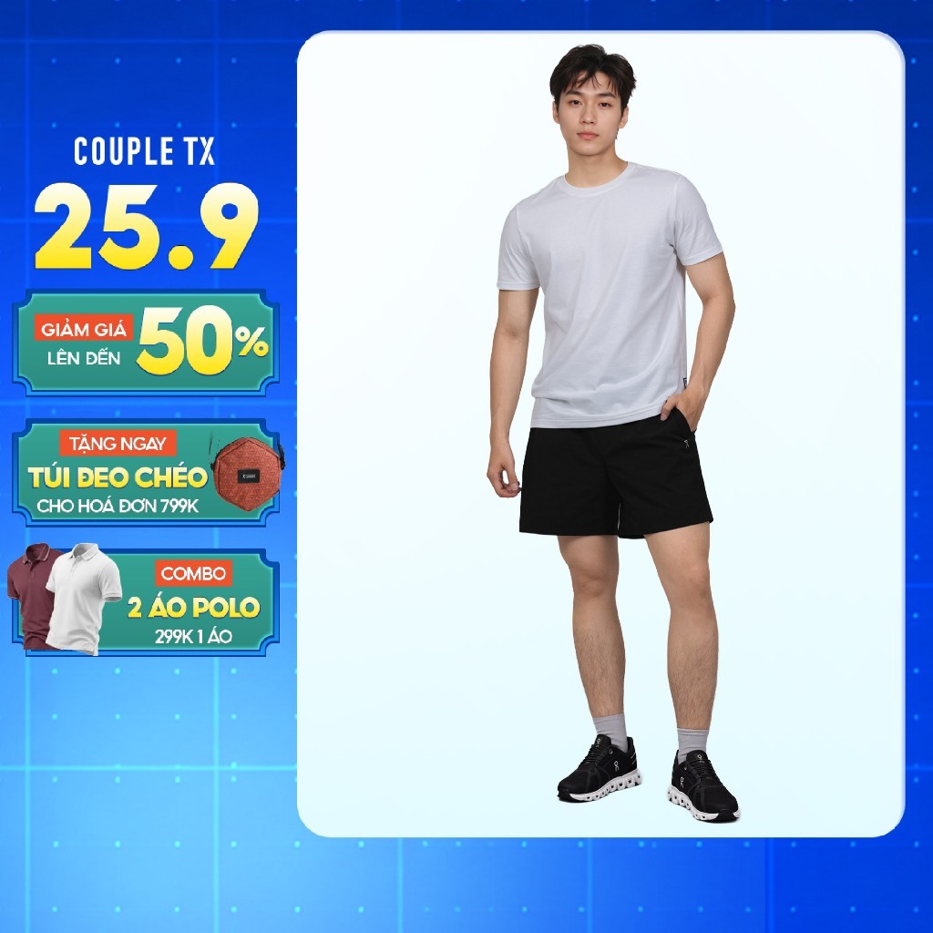 Quần Short Nam Couple TX Vải Dù Basic Thể Thao Vận Động Thoải Mái Cạp Chun Form Rộng MSR 1049