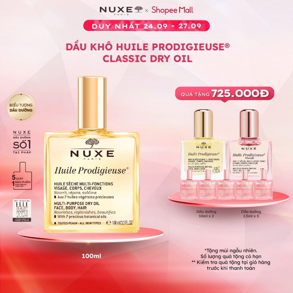 [NUXE x KOL] Dầu dưỡng khô đa năng Nuxe Huile Prodigieuse 100ml