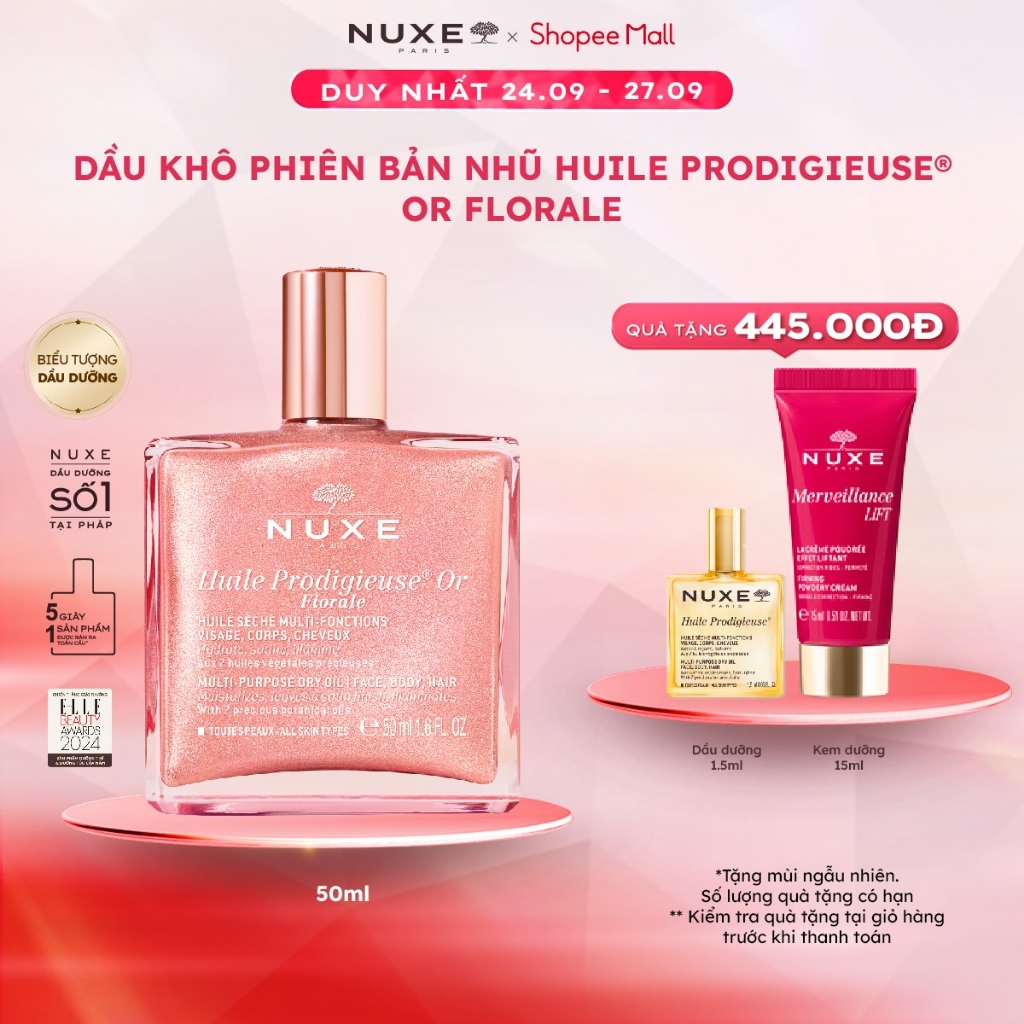 Dầu khô đa năng phiên bản nhũ Nuxe Huile Prodigieuse® Or Florale 50ml