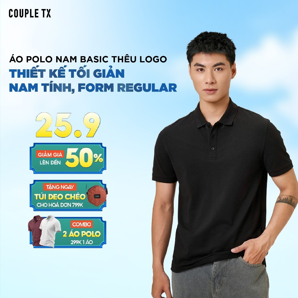 [MUA 2 ÁO GIÁ 598K] Áo Polo Nam Couple TX Pique Basic Có Cổ Thoáng Khí Thoải Mái Thanh Lịch Form Vừa MPO 1066