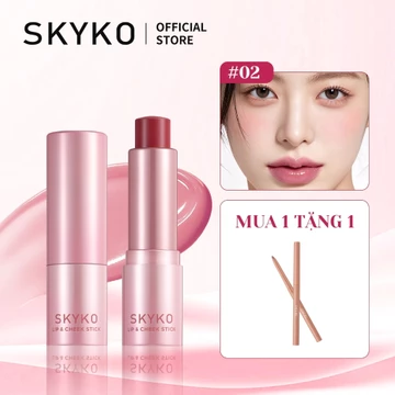 SKYKO Son môi đa năng Son dưỡng ẩm Phấn má hồng dạng thỏi tạo hiệu ứng căng bóng 6 Colors