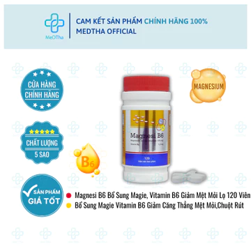 Magnesi B6 MDP - Bổ Sung Magie Vitamin B6 Giảm Căng Thẳng Mệt Mỏi Giảm Chuột Rút (Lọ 120 Viên)