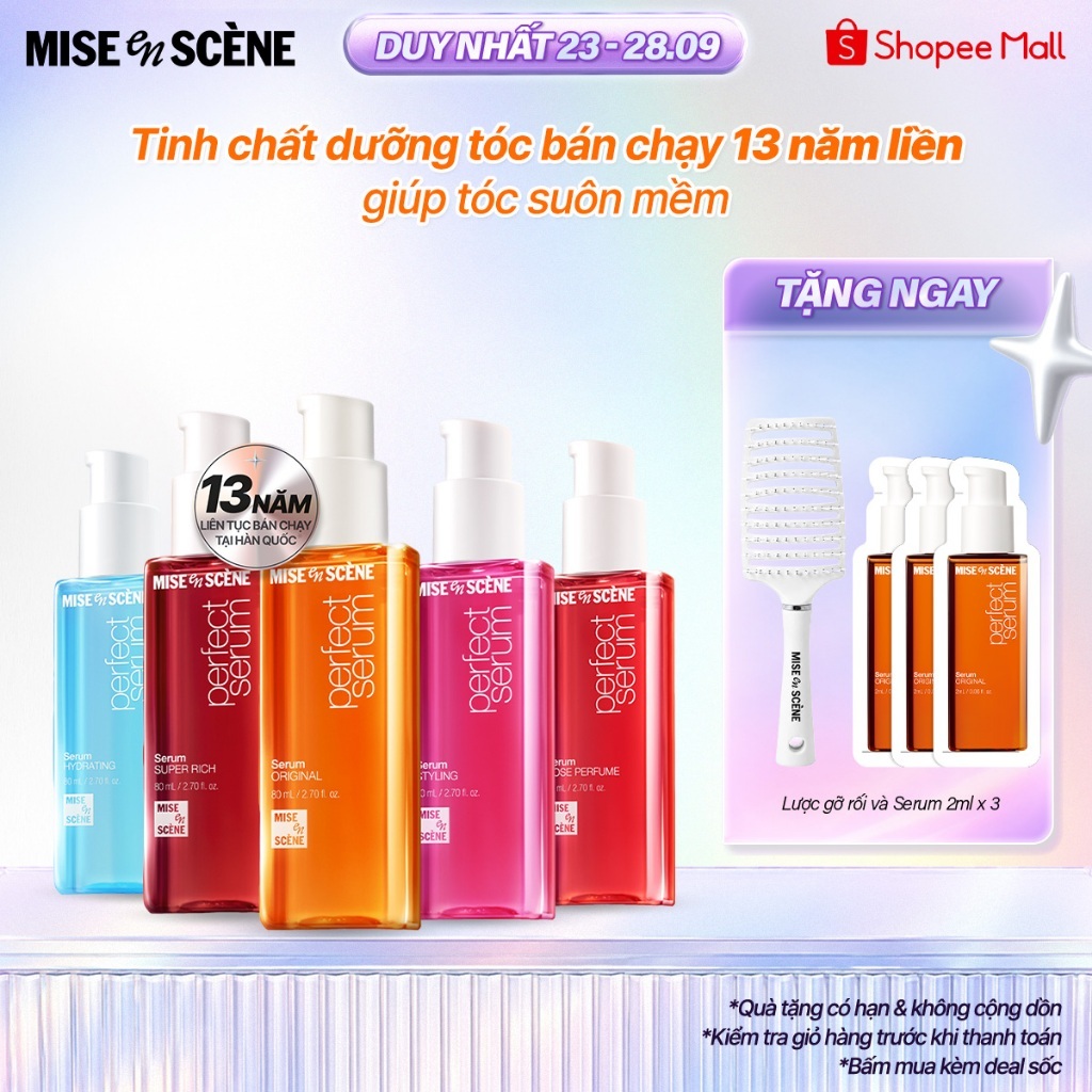 Tinh chất dưỡng tóc mise en scène Perfect Serum 80ml phục hồi hư tổn, suôn mượt, chắc khỏe