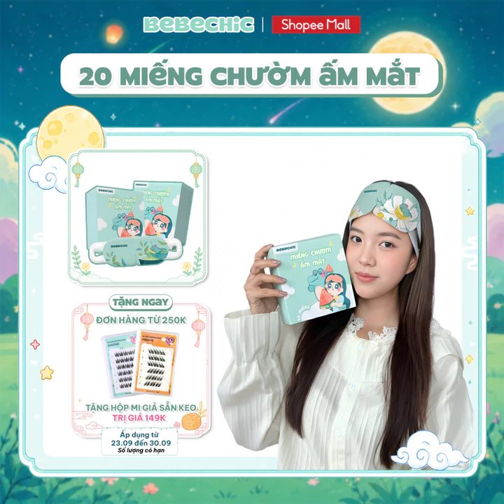 Miếng Chườm Ấm Mắt BEBECHIC Tỏa Nhiệt Dịu Nhẹ Giúp Thư Giãn, Giảm Mệt Mỏi (Hộp 20 Miếng)