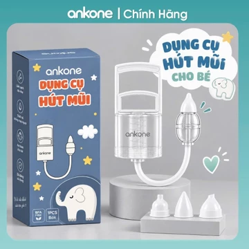 Dụng Cụ Hút Mũi Cho Bé Sơ Sinh AnKone Chống Trào Ngược, Dụng Cụ Hút Mũi Cho Bé Lực Hút Mạnh An Toàn Cho Bé