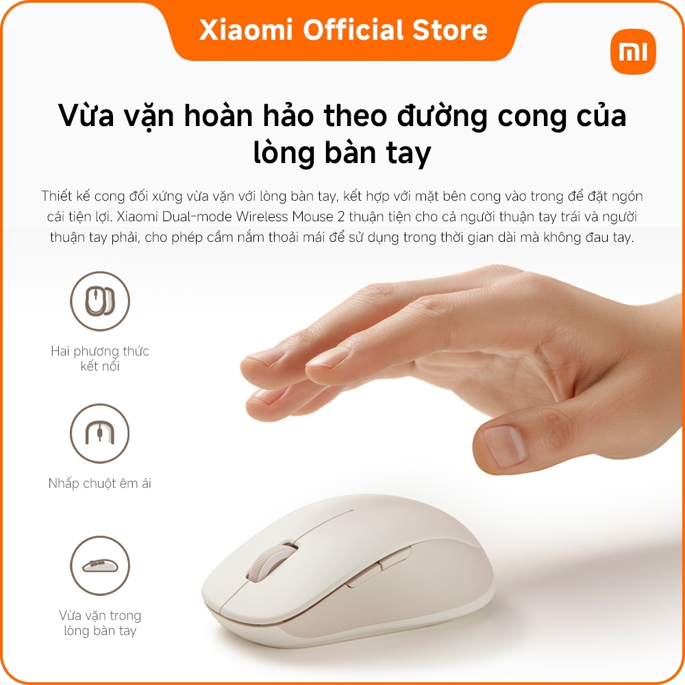 Xiaomi Dual-mode Wireless Mouse 2 Chuột văn phòng tiện dụng, bạn đồng hành trong công việc | BigBuy360 - bigbuy360.vn