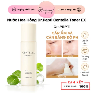 Nước Hoa Hồng Dr.Pepti Centella Toner EX (Mẫu Mới) làm dịu da kích ứng, hạn chế đốm nâu, nám trên bề mặt da