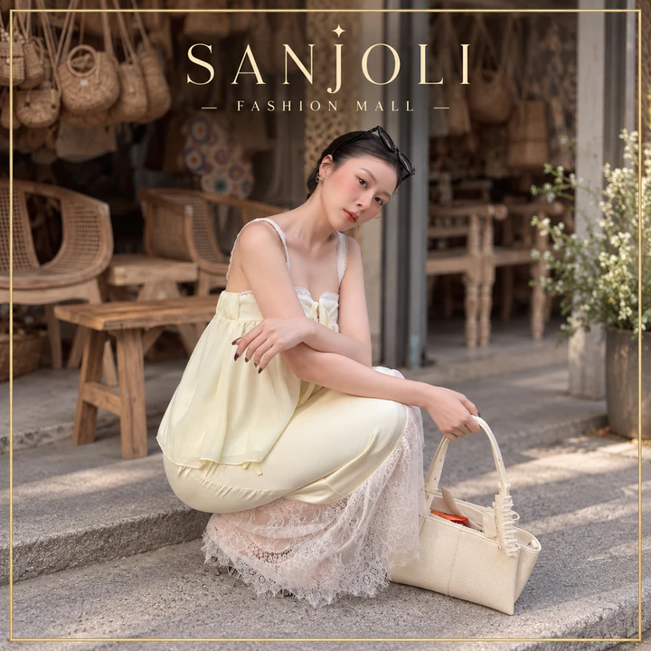 Set Váy Lụa nữ SANJOLI Áo 2 dây Váy Đuôi Ren Dịu Dàng Nữ Tính Váy Dài Hàn Quốc Đi Chơi Đi Tiệc VD008