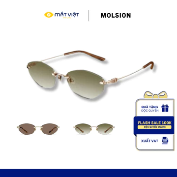 Kính Mát Nữ MOLSION MM7001 , Kính Mát Oval Thời Trang, Kính Mát Titanium Cao Cấp , Kính Mát Chính Hãng Mắt Việt