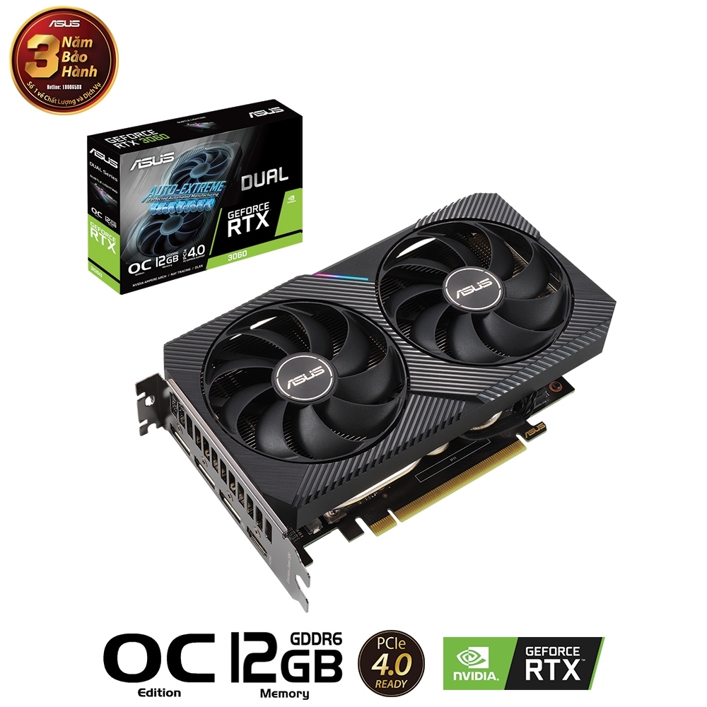[SP MỚI FULL VAT] VGA CARD MÀN HÌNH ASUS Dual GeForce RTX 3060 V2 12GB GDDR6 - BẢO HÀNH 36 THÁNG | BigBuy360 - bigbuy360.vn