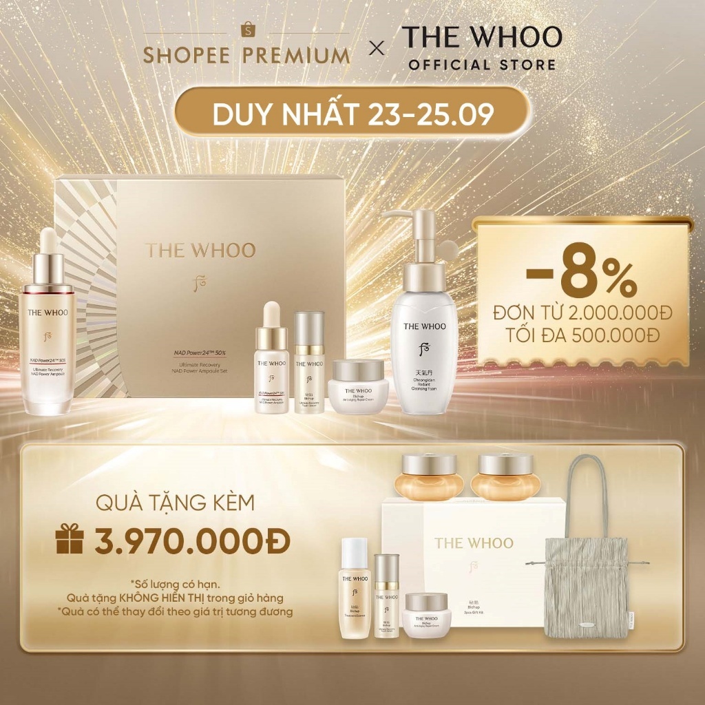 [THE WHOO OFFICIAL] Bộ tinh chất hỗ trợ ngừa lão hóa chuyên sâu Bichup Ultimate Recovery NAD Power Ampoule
