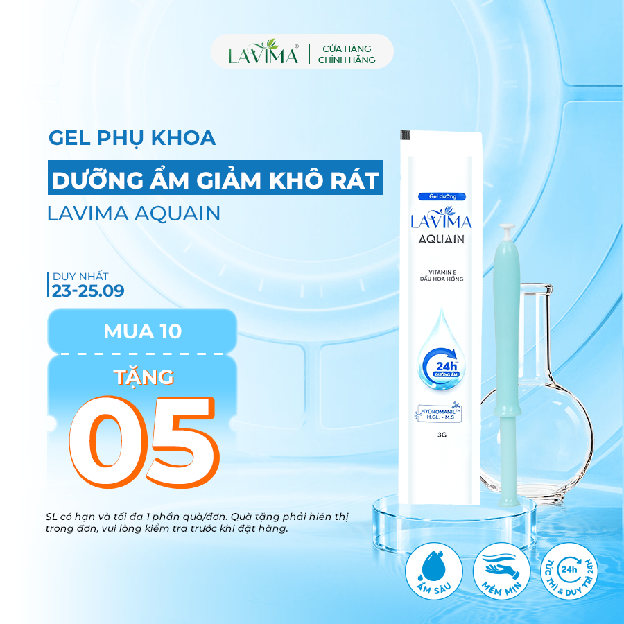 Gel Dưỡng Ẩm Phụ Khoa Lavima Aquain (Đũa Thần Inner), Ẩm Sâu Giảm Khô Rát, Mềm Mịn Cả Ngày, Bút 3g