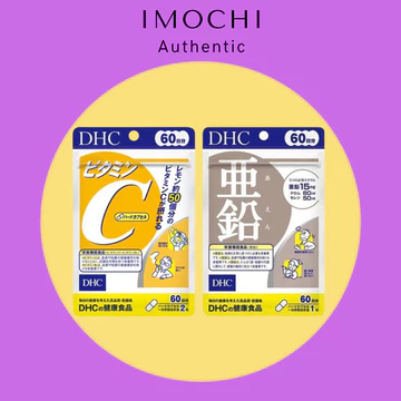 Combo Viên Uống Vitamin C DHC Gói 120 Viên & Kẽm DHC Gói 60 Viên Nhật Bản Chính Hãng